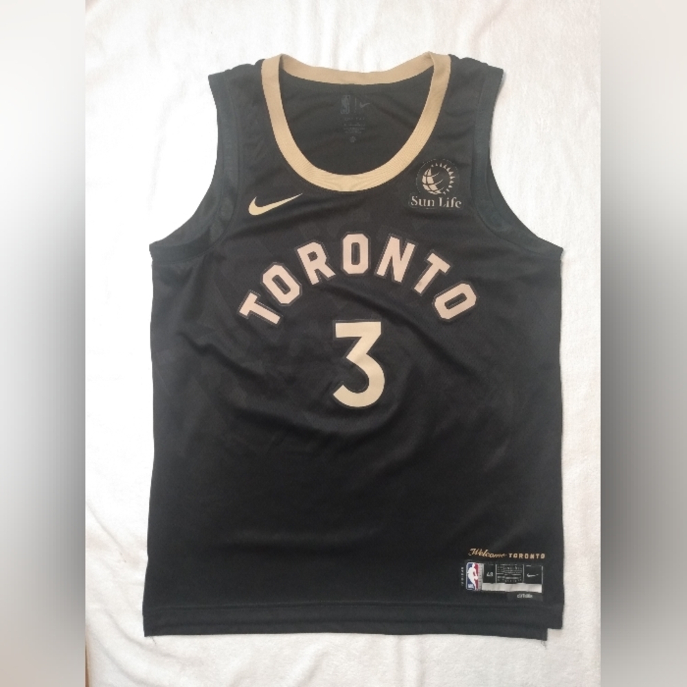 NIKE NBA Vintage Toronto Anunoby Black Gold City Ed. Basketball Jersey - Mens L